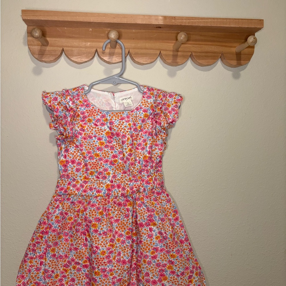 Crewcuts Pink Multi Floral Flutter-Sleeve Dress